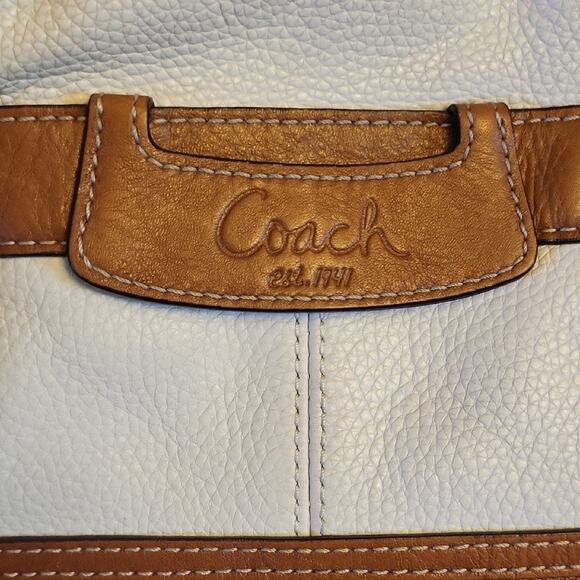 Coach Penelope Cream and Brown Shoulder Bag F14682 - Picture 7 of 16